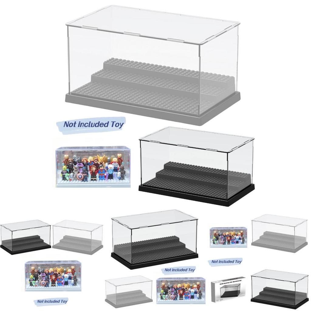 Multicolor Base With Transparent Panel Diy Building Block Display And Storage Box