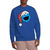 Sesame Street Unisex Adult Cookie Monster Santa Hat Christmas Sweatshirt