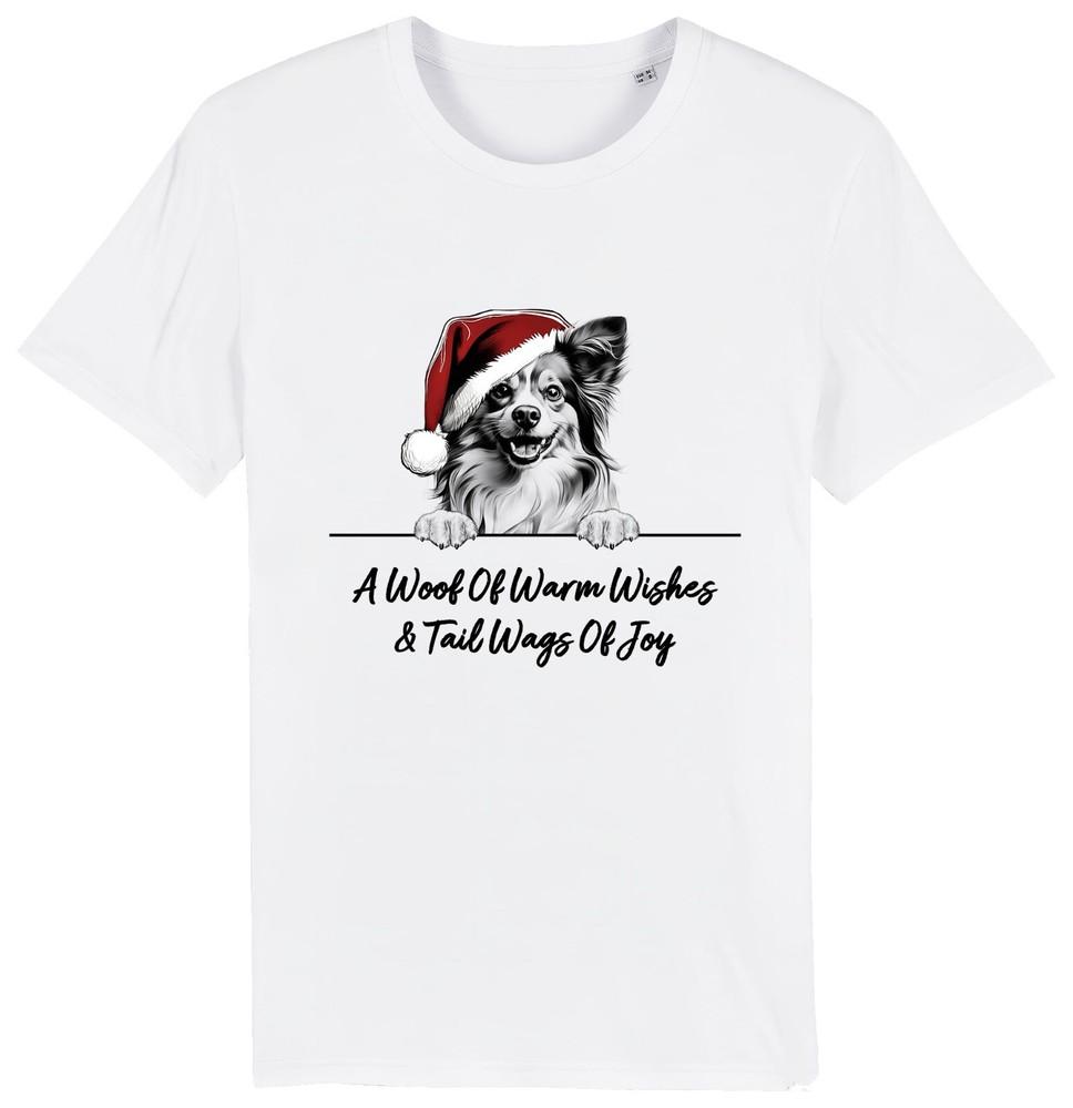 

PAPILLON Christmas Dog T-Shirt Adults Kids Woof Wishes Tail Wags Dogs Xmas Gift 4XL