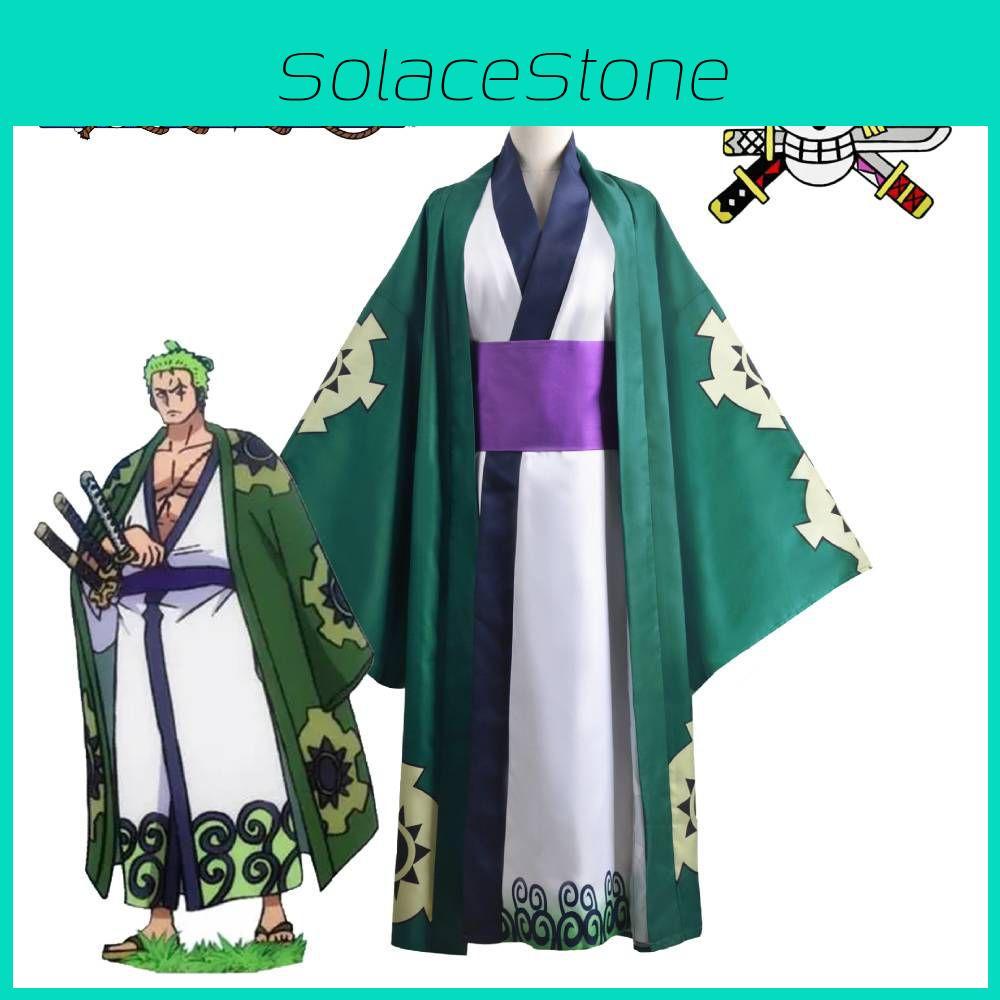 One Piece Roronoa Zoro Wano Country Cosplay Costume Kimono For Men And Women