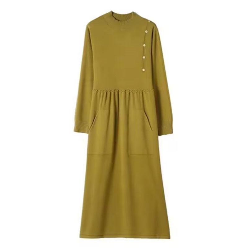 Oversized Knit Dress Autumn Winter Women Long Bottom Sweater Warm Vintage Pullovers Thicke Knitwears Female Pull Jumper Dresses