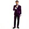 Paars Retro Herenpak Set Gastheer Spraak Optreden Kostuum Halloween Disco Outfit