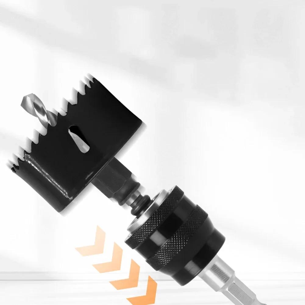 Ergonomic Wood Hole Opener Kit with Bimetallic Construction and Selflocking Extensions Rod for Precise Hole Drilling