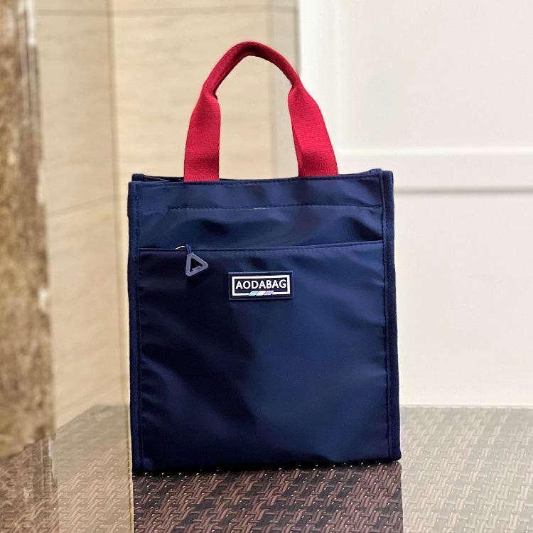 Mori Style Color Block Tote: Lunch Bag for Students and Professionals