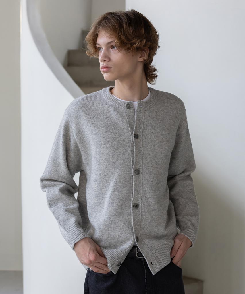 Decoroso Comfort Round Neck Cardigan [Gray]