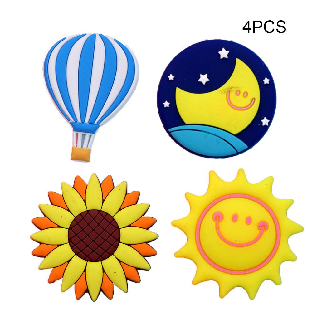 4PCS PVC Soft Plastic Color Printing Three-Dimensional Plant Food Cartoon Home Decor Fridge Magnet Refrigerator Decoration Gift