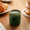 Vintage Keramik-Kaffeebecher mit Strohhalm, Retro Handbemalte Gestreifte Zylinderbecher, Grobkeramik für Heiße Kalte Getränke