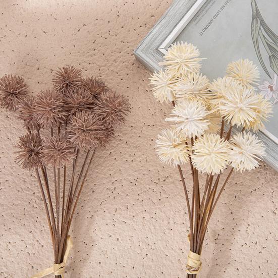 12 Mazzi di Crisantemi Artificiali a Pompon Finti Fiore Artificiale Piccola Sfera di Crisantemo Mini con Gambo Lungo per Bouquet da Sposa Fai-da-te Decorazione per Vaso