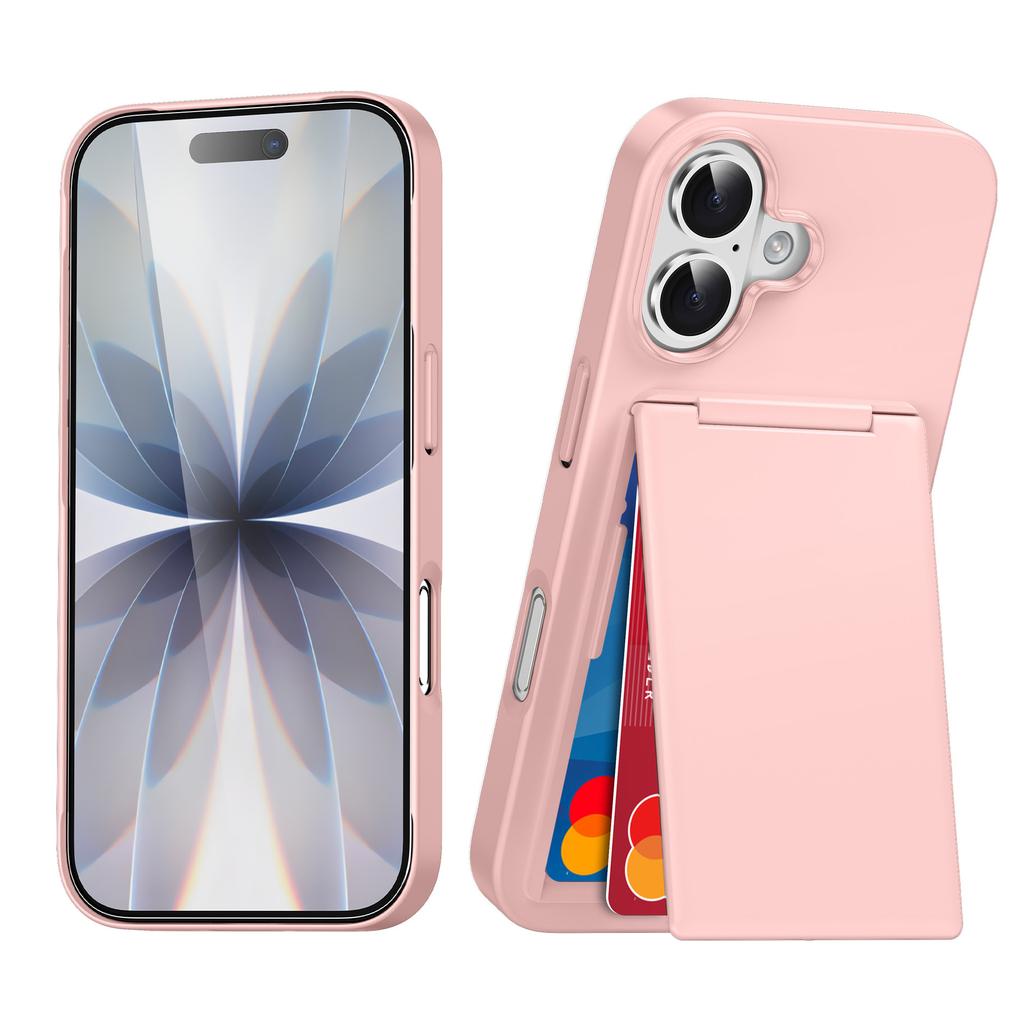 New for Apple 17 Card Bag Multi Functional Phone Case Transparent Bracket for IPhone 16 2-in-1 Protective Cover