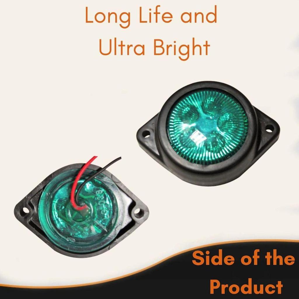 APSMOTIV LED Outline marker Lights trailer fot truck 24V Clearance for Truck chicken lights for semi trucks cargo Universal Fit, Green, 15-Pack