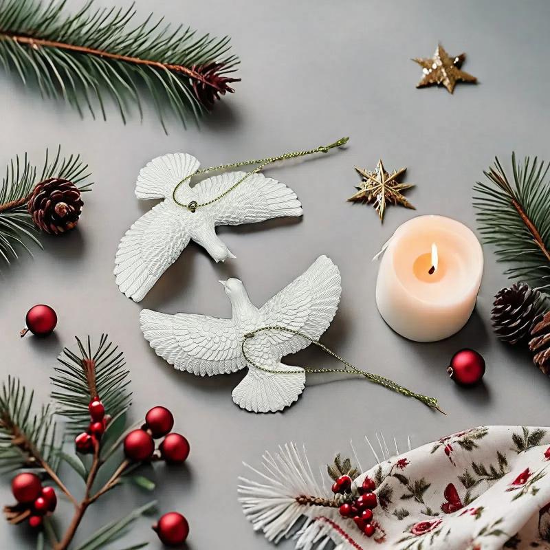 1Pc Friendship Doves Resin Christmas Ornament Doves Christmas Tree Ornament Best Gift