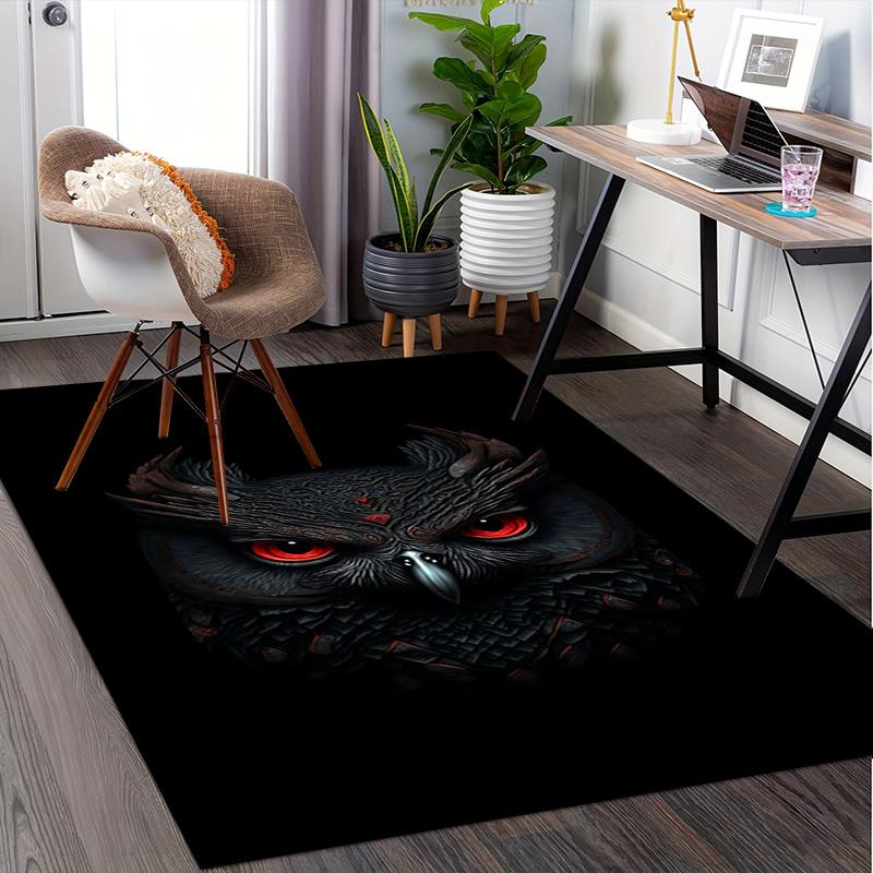 Owl Dark Fantasy Owl Chair Mat Office Carpet, Oversized Rug for Home Decor, Sofa Mat, Desk Pad Gift, Suitable for Bedroom, Living Room, Any Room