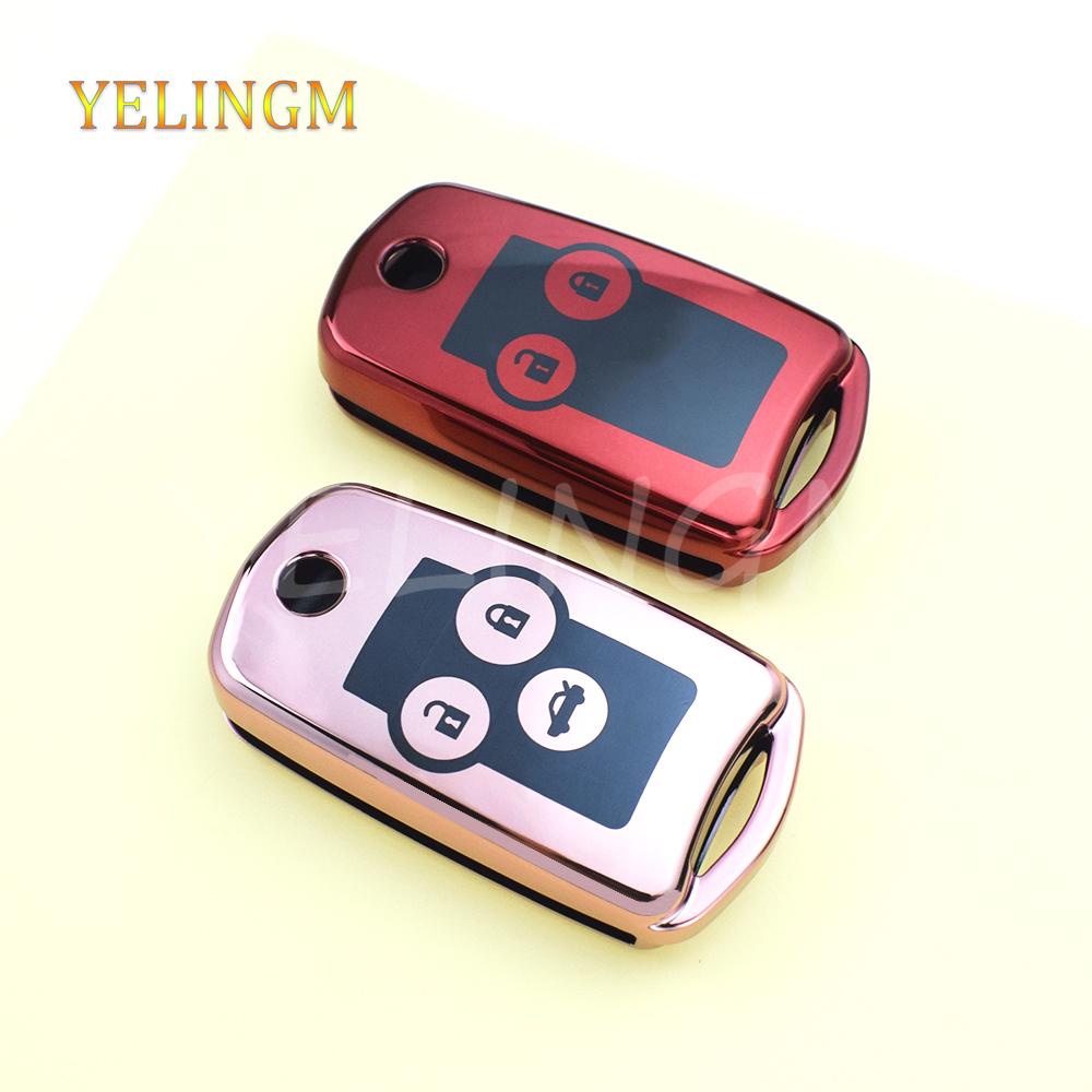 Car Flip Car Key Shell 2 3 Buttons Soft Tpu For Honda Civic Dio Fit Crv Hrv Accord Odyssey Jazz Folding Cover Protector Keychain