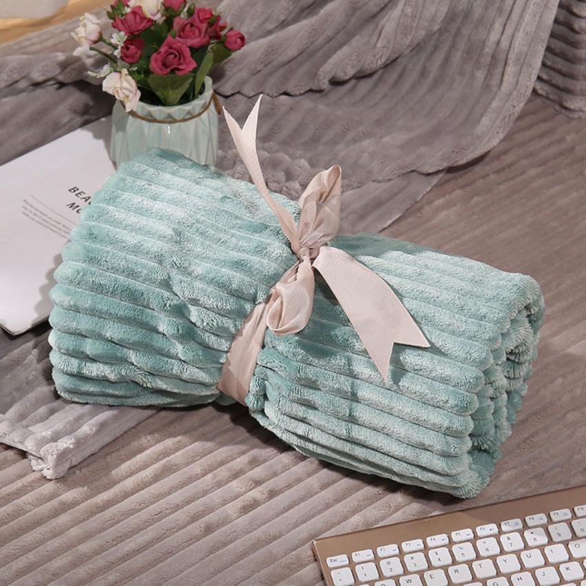 Nordic Fluffy Blanket Portable Thick Flannel Soft Solid Color Heated Throw Blankets Summer Sofa Nap Quilt For Travel Home Office