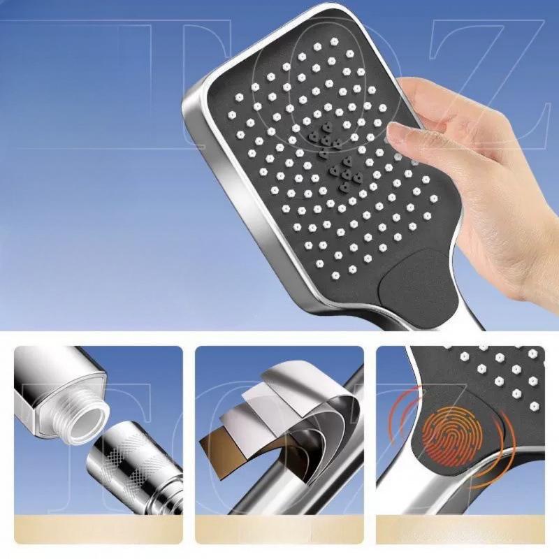 1 szt. Kwadratowy lotniskowiec trzeci bieg duży panel doładowana dysza prysznicowa prysznic kąpiel silna ręczna dysza kranowa