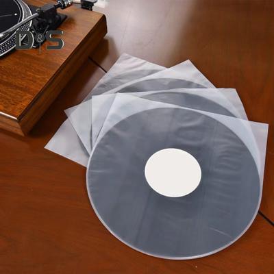 50Pcs Vinyl Record Inner Sleeves Dustproof Scratch-Resistant Anti-Static Plastic Round Bottom EP Protective Sleeves