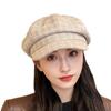 With Beret Retro Grid Printing Design Suitable For Daily Outdoor Dressing