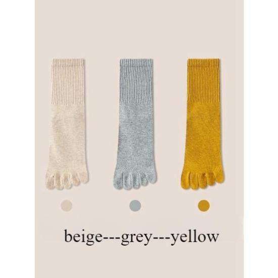 3 Pairs Five Finger Socks Women Autumn Spring Middle Tube Sports Socks with Separate Fingers High Quality Cotton Toe Socks
