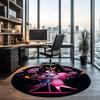 The Nightmare Before Christmas Printed Round Rug Carpet Chair Rug Area Rug Entryway Doormats,for Office Chair Living Room Bedroom Kitchen Room.
