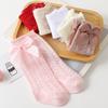 1 Paar Sommer Mode Schleife Baby Mädchen Socken Spanische Lange Socke Kleinkind Kniehoch Atmungsaktives Netz Prinzessin Schlauchsocken Für 0-5 Jahre
