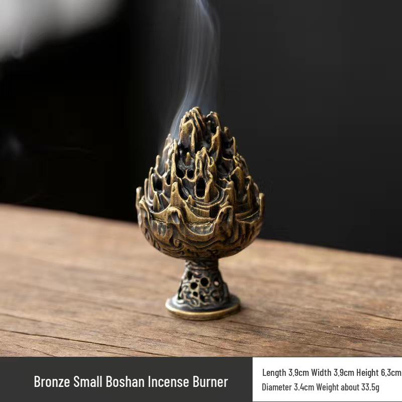 Auspicious Clouds Alloy Incense Burner - Pipa Teapot Lotus Design for Indoor Aromatherapy