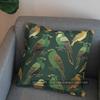 2D Elegant Green Birds Patterned Pillow Cover Pattern Cushion Cover Suitable For Sofa Bedroom Car Pillow Cover