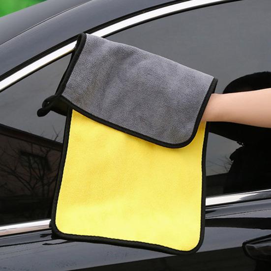 Car Washing Towel Double-Sided Coral Velvet Towel Absorbent Streak-free Car Drying Wipe for Kitchen Countertop Windows