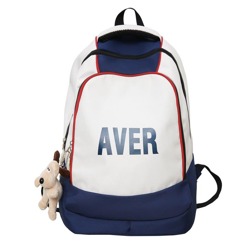 

Кольоровий блок Студентський рюкзак Жіночий великої місткості Шкільний рюкзак Рюкзак для комп ютера для чоловіків синій