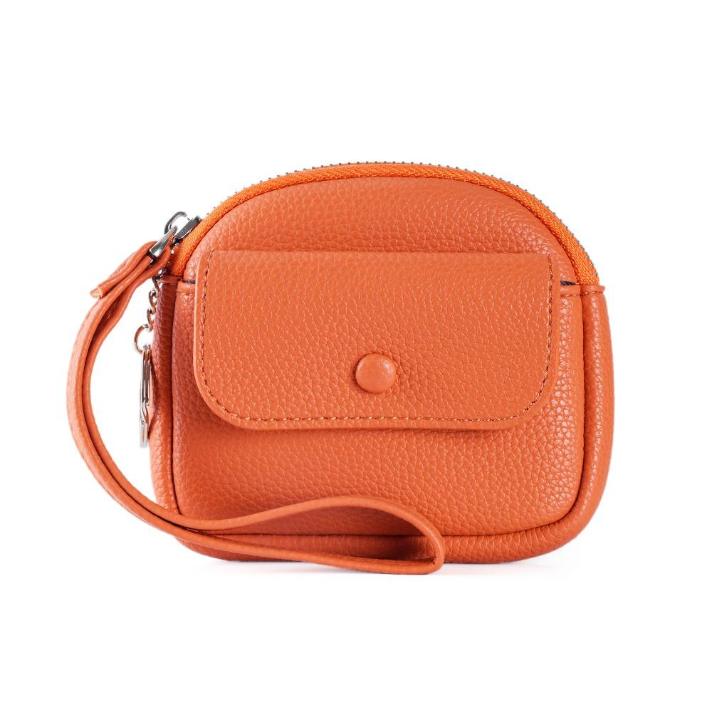 Solid Color Zipper Coin Purse Korean Style Small Item Bag Casual Handheld Wallet  Outdoor