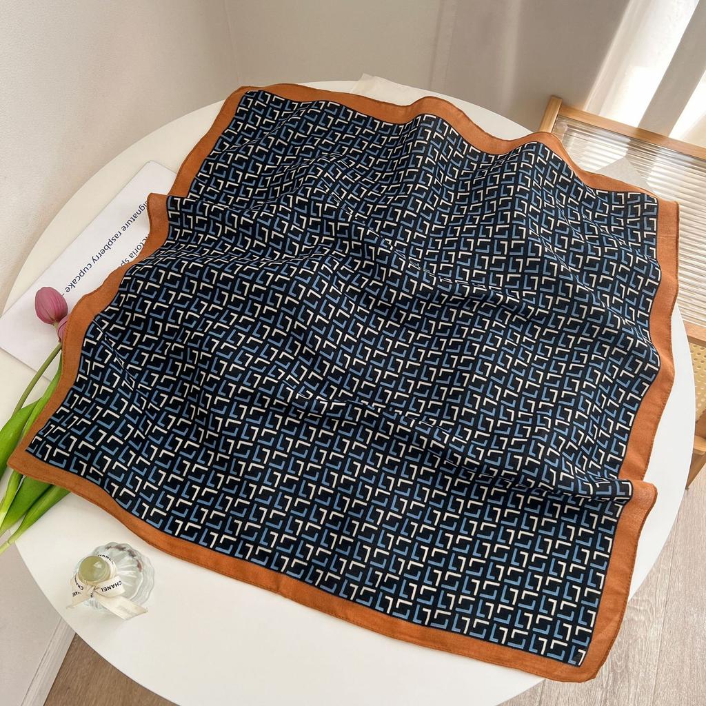 [Collection] Velvet Silk Scarves Women'S Versatile High-End Square Scarves Neck Scarves Spring And Autumn Retro