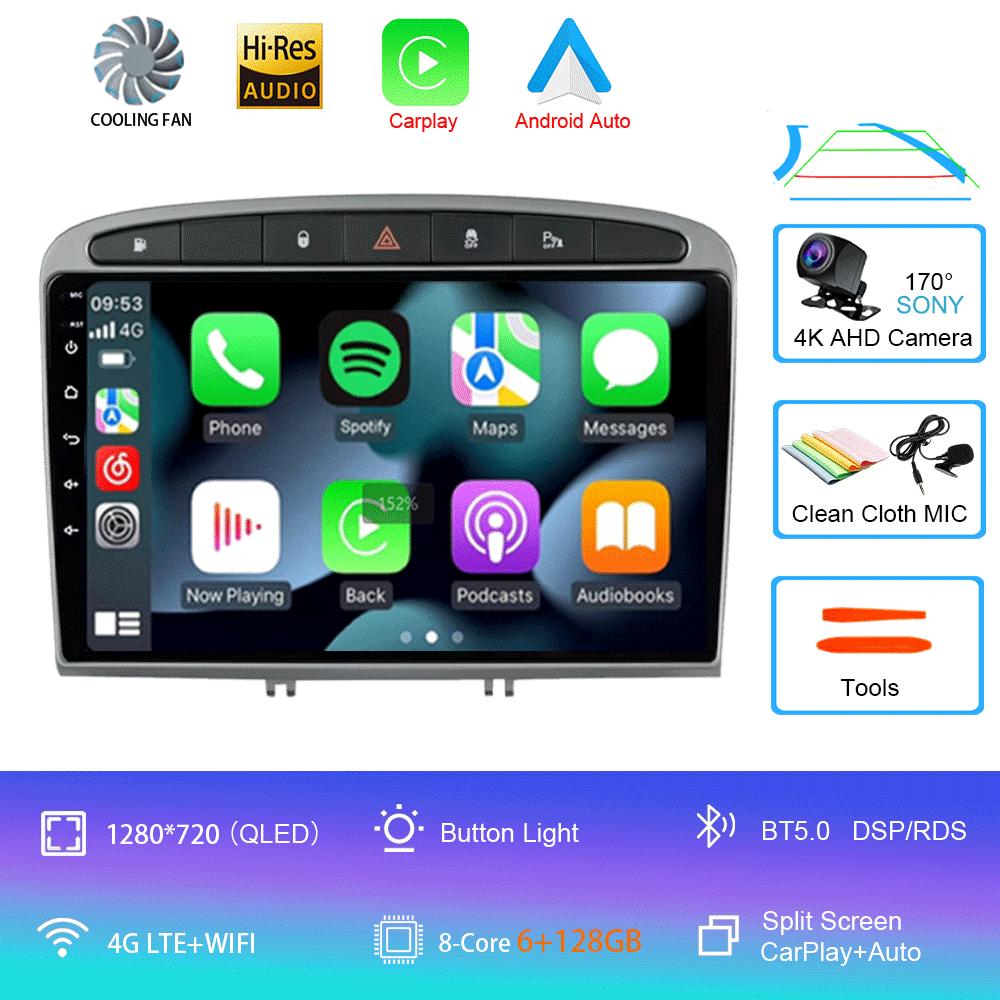 Android 14 Carplay Auto For Peugeot 308 308SW 2007-2015 408 2012-2020 Car Radio GPS Multimedia Video Player Stereo WIFI+4G DSP