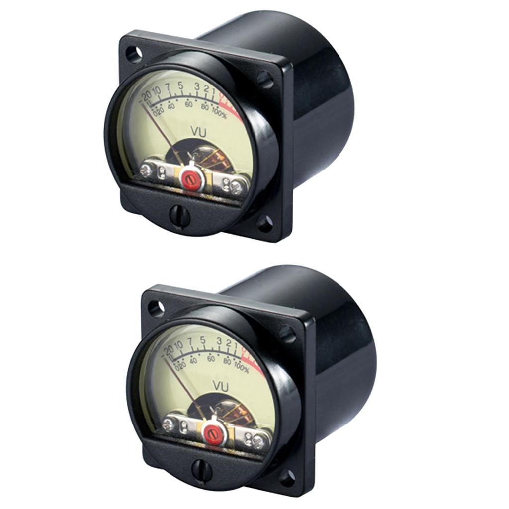 2 Precision Panel Meter VU Audio Level Amp With Warm Bk