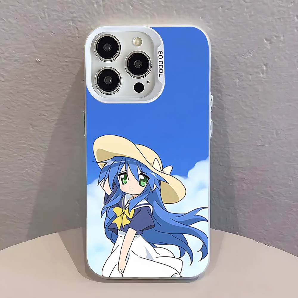 K-Konata Izumi Glücksstern S Handyhülle Für iPhone 17,16,15,14,13,12,11,Pro,Max,Plus,SE,Air,Mini Anti-Fall Weißer Stoßfänger