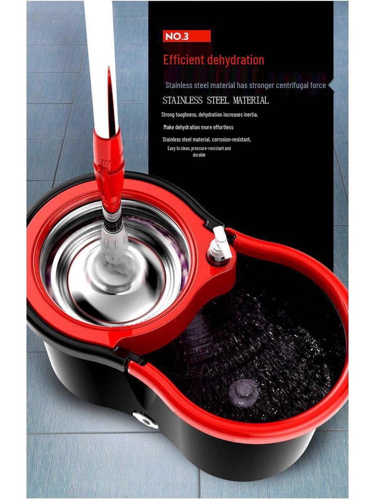 Stainless Steel Dual-Use Rotary Mop with Replaceable Mop Head
