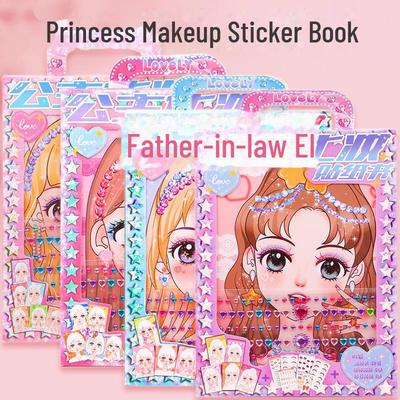 Princess Dress-Up & Makeup Sticker Book for Girls - DIY Crystal Diamond Stickers