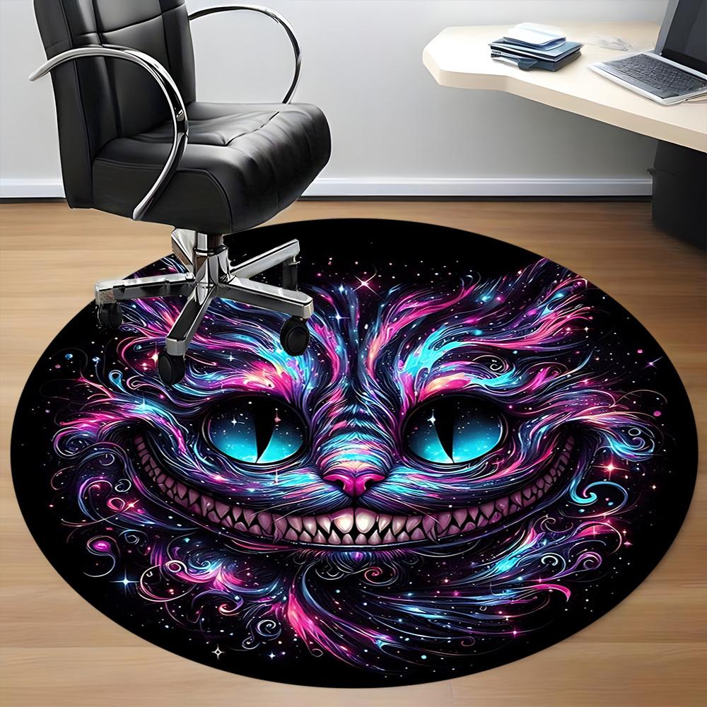 1pc Galaxy Cat Office Round Area Rug, Under Office Chairs Bedroom Living Room Home Decor, Room Deco, Available in Various Sizes 235