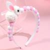 2Pcs Rabbit Fur Ball Headband Cute Rainbow Cartoon Unicorn Bow Hair Bands For Girls Children Kids Diadem Headdress Accessories