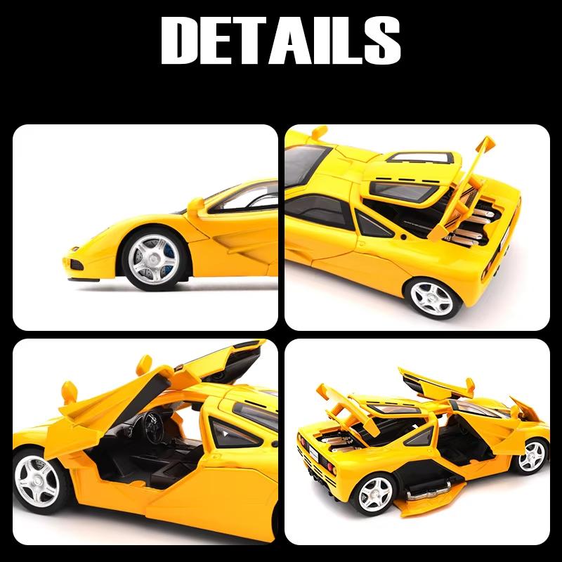 1:32 McLaren F1 XP4 XP5 1933 Supercar Alloy Metal Diecast Model Car Sound And Light Pull Back Children's Toys Car Holiday Gifts