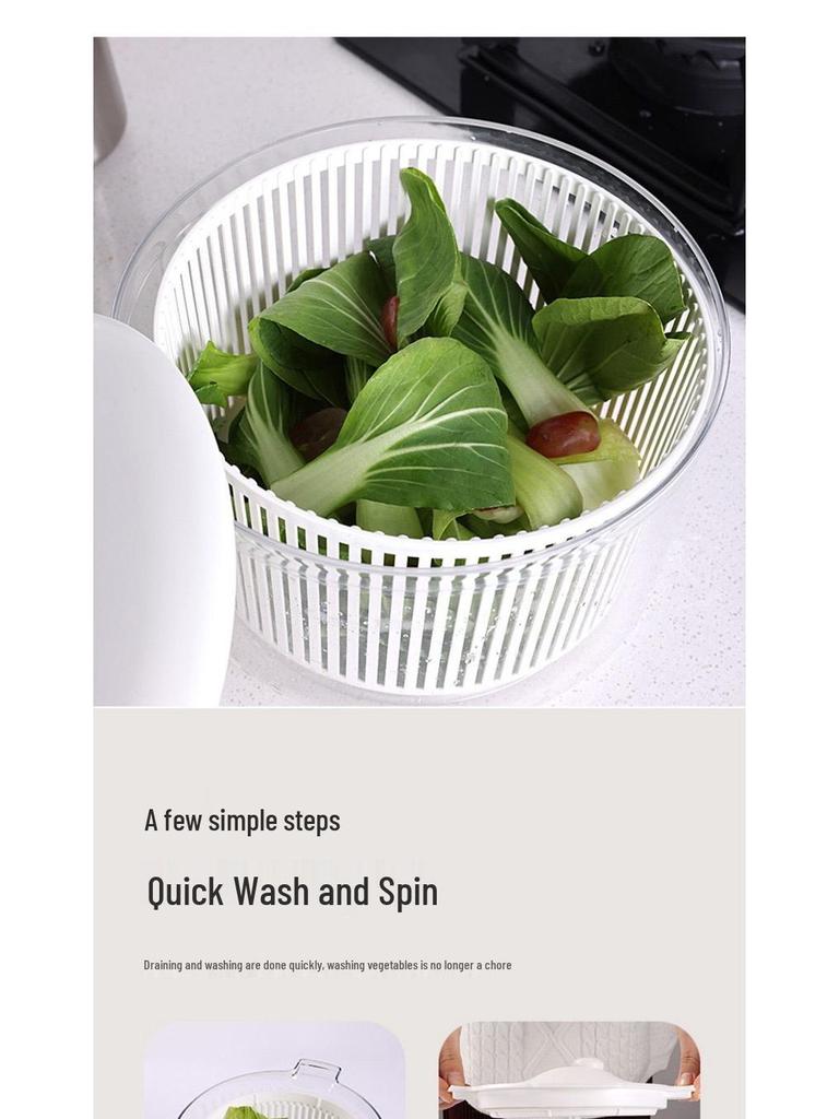 Hand-Crank Multi-Functional Kitchen Dehydrator and Spin Dryer