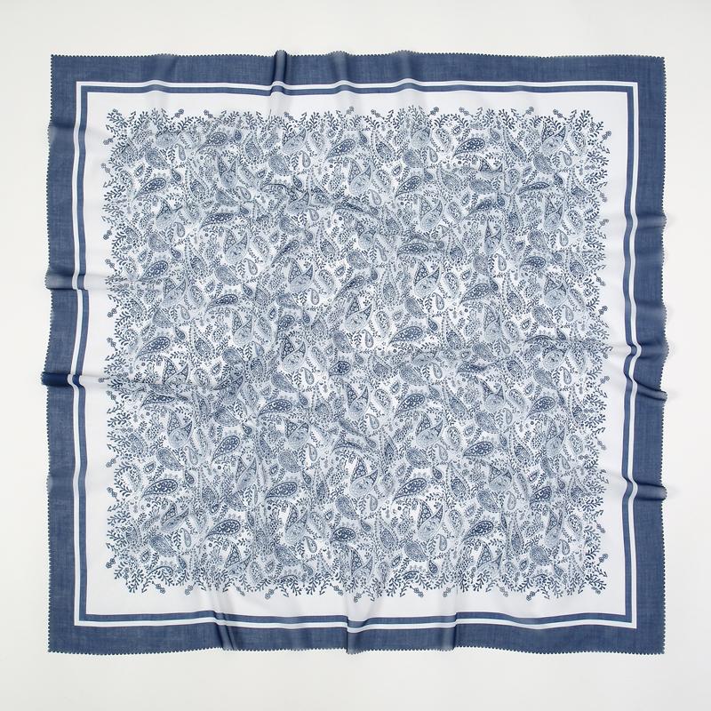 Dámský čtvercový 110cm bavlněný šátek Bohemia muslimský hidžáb šátky a zavinovačky Žena Foulard Nová návrhářka Paisley Bandana Pashmina