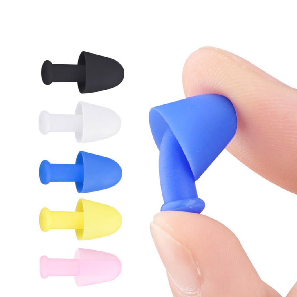1Pair Reusable Waterproof Soft Silicone Earplugs Noise Reduction Sleeping Ear Plugs for Swimming Surfing Snorkeling