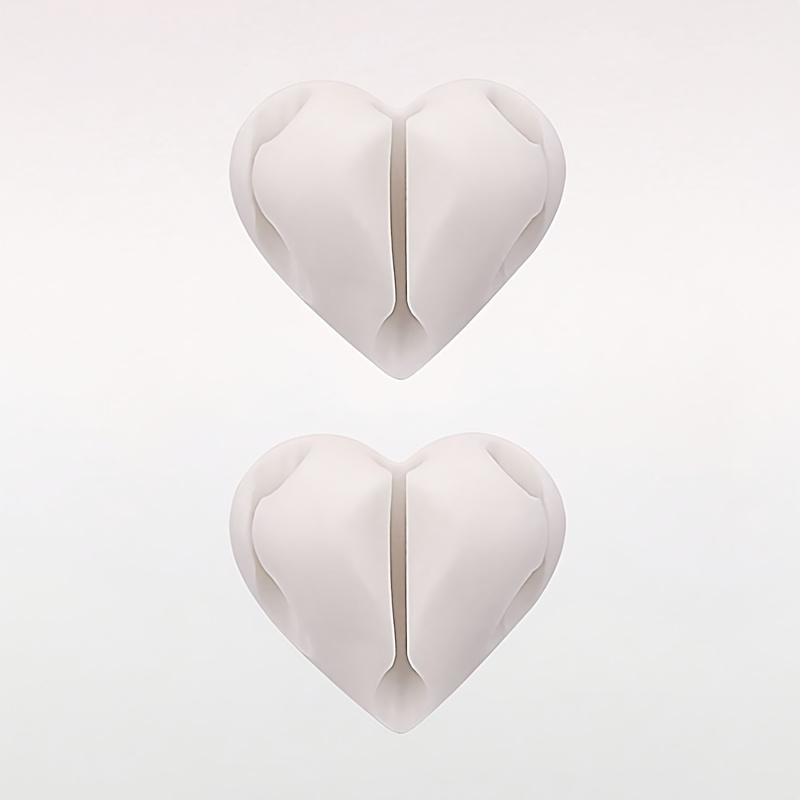 Heart-Shaped Data Cable Organizer Clips | Self-Adhesive Wire Management Clips for Desk, Bedside, Wall, Car, and Office Use