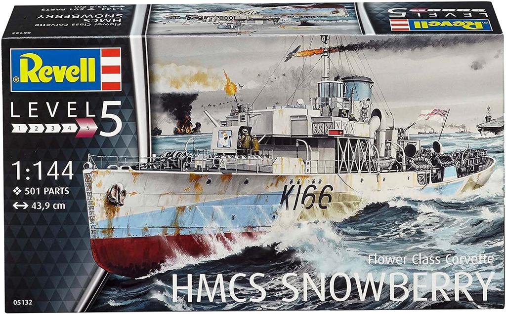German Revell Corvette HMCS Snowberry Plastic Model Kit 05132 1/144 Flower-class
