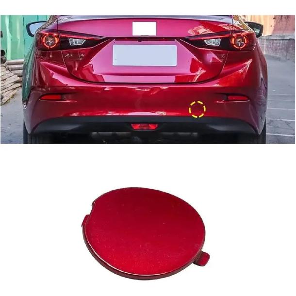 Rear Bumper Tow Hook Hole Cover for Mazda 3 Axela Sedan 2014-2019 Tow Hauling Eye Trailer Cap Bumper Hole Cover Replacement Parts(White)