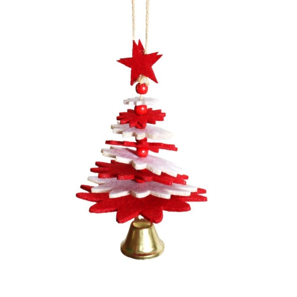 

Felt Cloth Hanging Pendant Hanging Christmas Tree Ornaments DIY Christmas Tree Bell Pendant Home красный