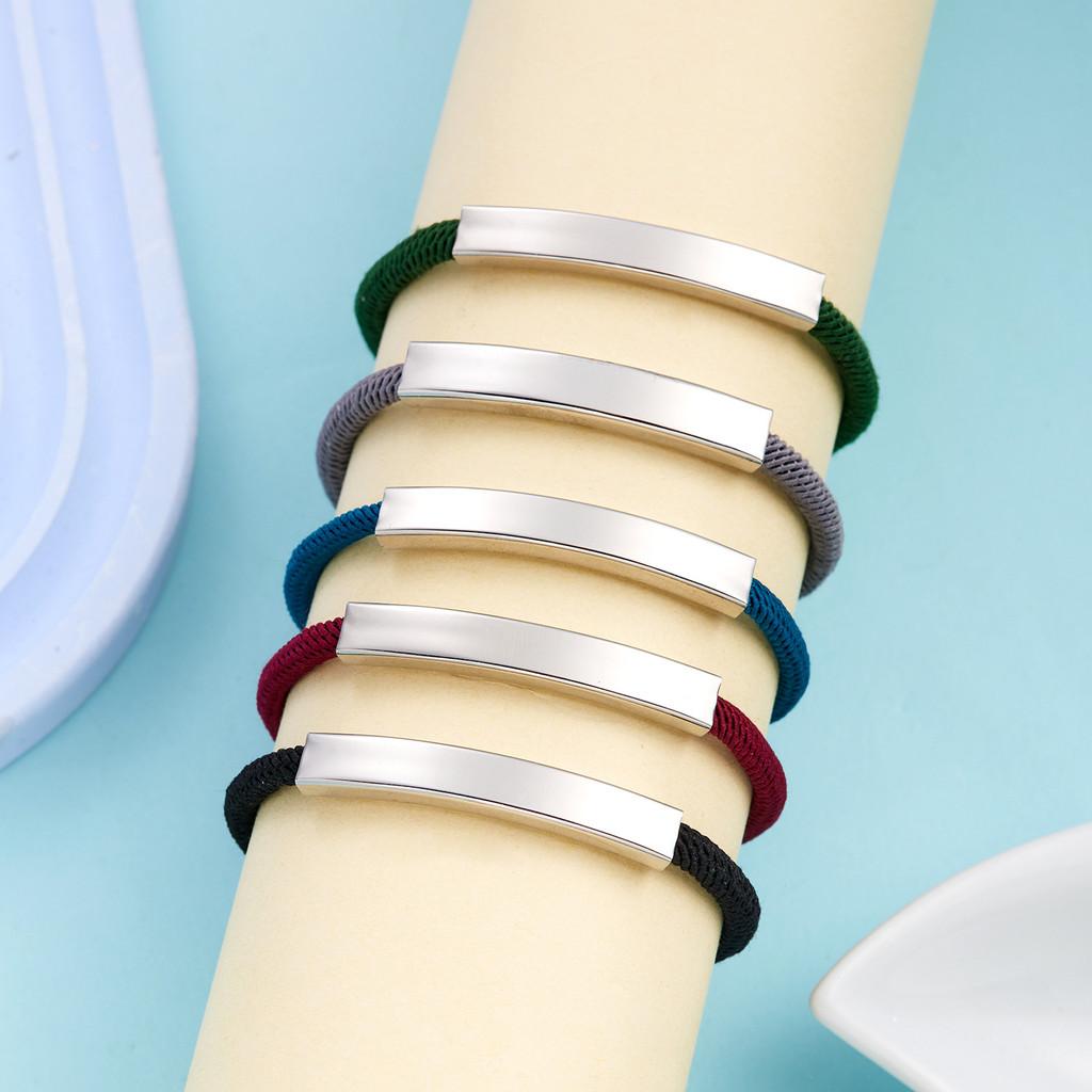 Stainless Steel Diy Braided Bracelet With Inspirational Engraving For Men And Women