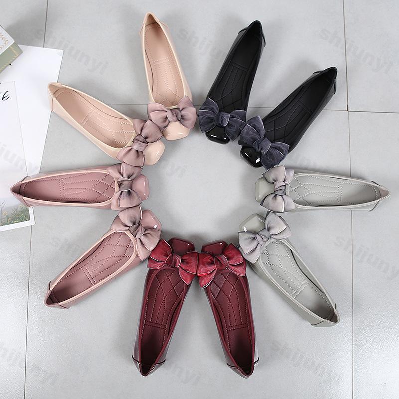 Women Flat Shoes 2026 Spring New Bow Shaped Female Student Flat Heels Large Size Womens Singles Shoes Casual Shoes Zapatos Mujer