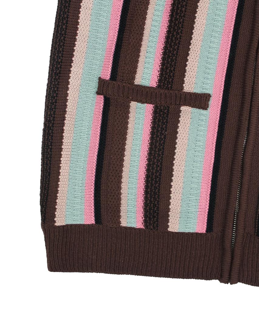Cactusdonutmarket Vertical Stripe Knit Vest - Brown