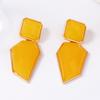 European and American Exaggerated Simple Fashion Alloy Geometric Color Resin Earrings Temperament Versatile Women's Earrings
