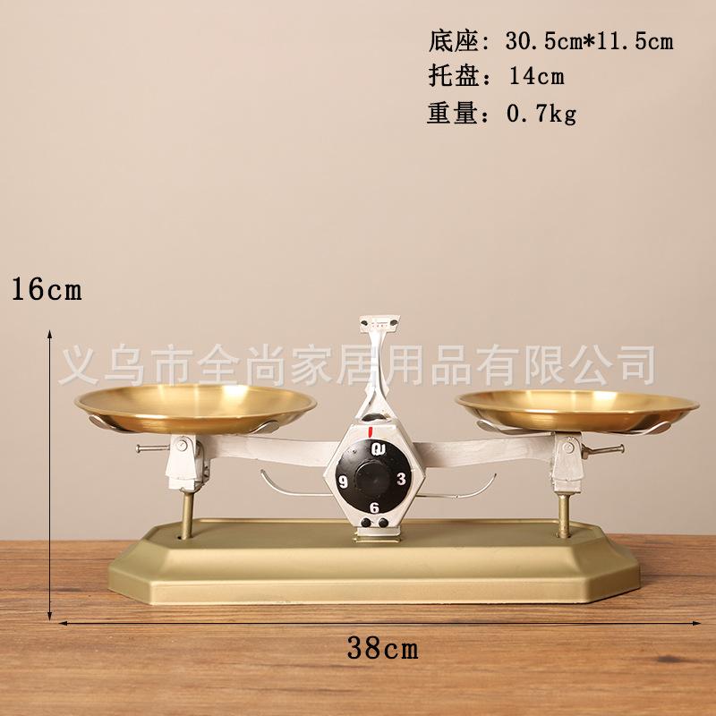 Creative Desktop Ornament Retro Nostalgic Old-fashioned Handmade Wrought Iron Balance Craft Scale Porch Window Decoration